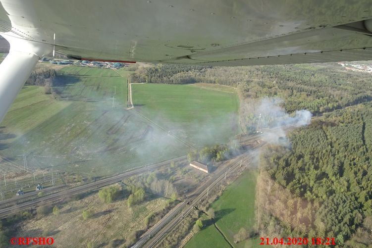 Böschungsbrand an der Bahn westl. Rothenburg / Wümme