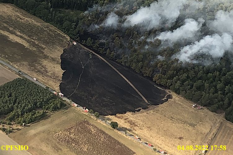 Waldbrand an der K5 zw. Scheppau und Lauingen