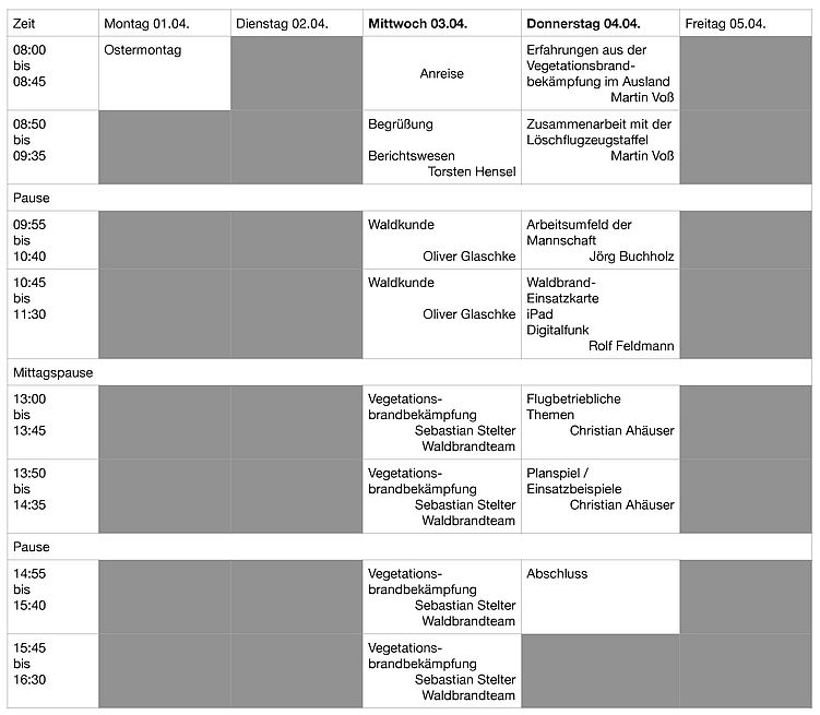 Der Stundenplan 