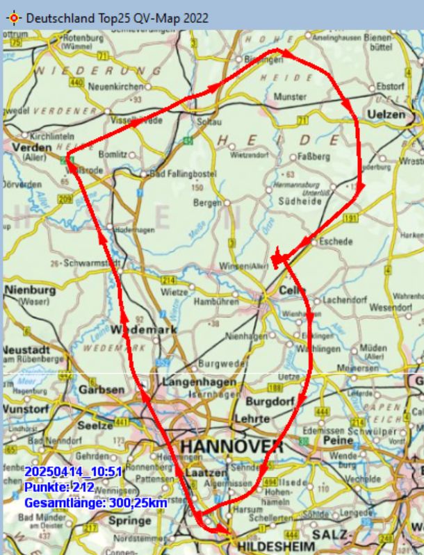 Flugroute D-EFVP