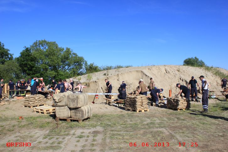 Sandsäcke befüllen
