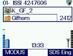 Menü Geräteinformation auswählen (Pfeil nach unten, 8)