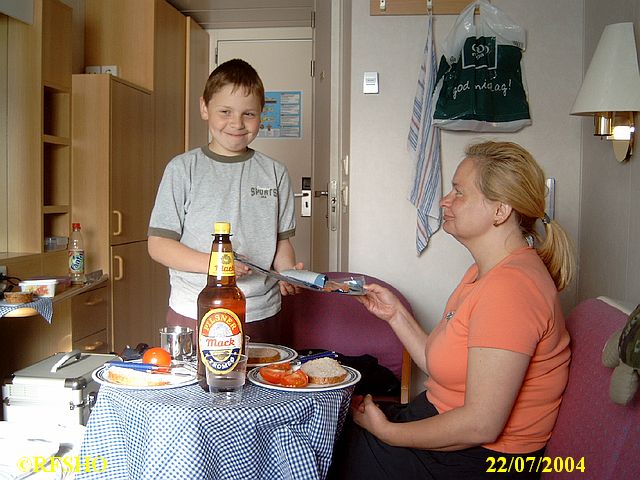 Abendessen auf der MS Kong Harald