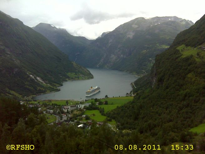 Blick auf Geiranger