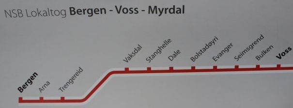 Tog 1811 Voss − Bergen
