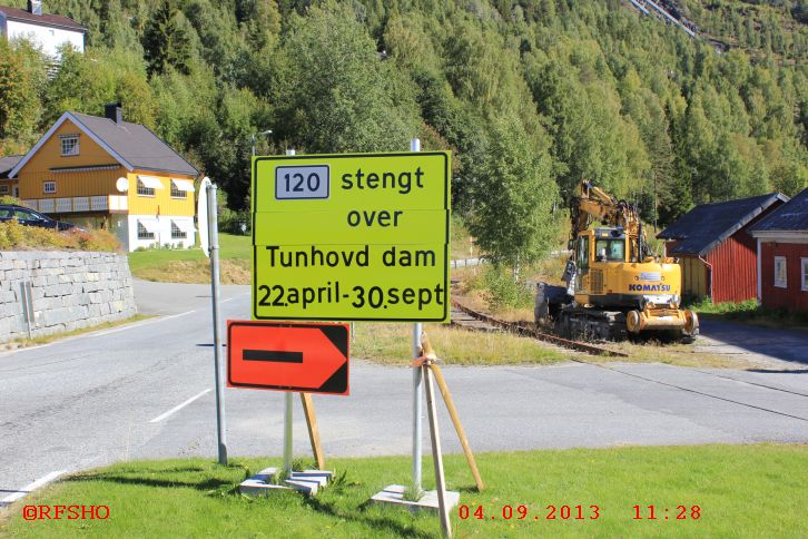 FV 120 Rødberg − Tunhovddam gesperrt