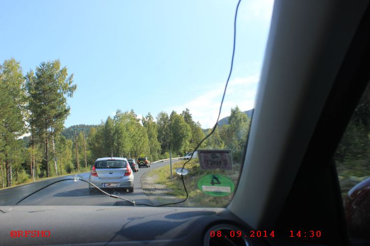 Baustelle auf dem RV 7, Verkehrsregelung mit Ledebil