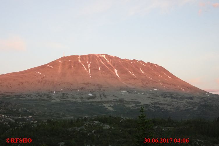 Blick aus dem Hotelfenster auf den Gaustatoppen