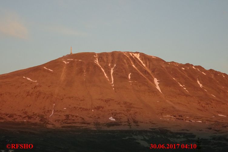 Blick aus dem Hotelfenster auf den Gaustatoppen