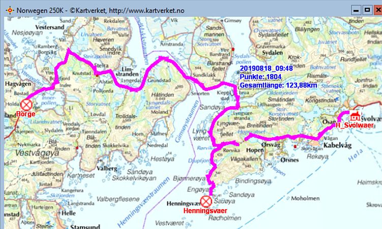 Fahrstrecke Svolvær − Henningsvær − Borge