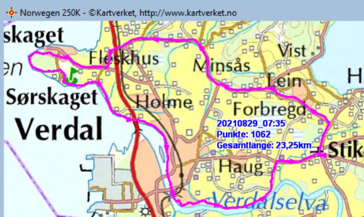 Marschstrecke 2. Tag