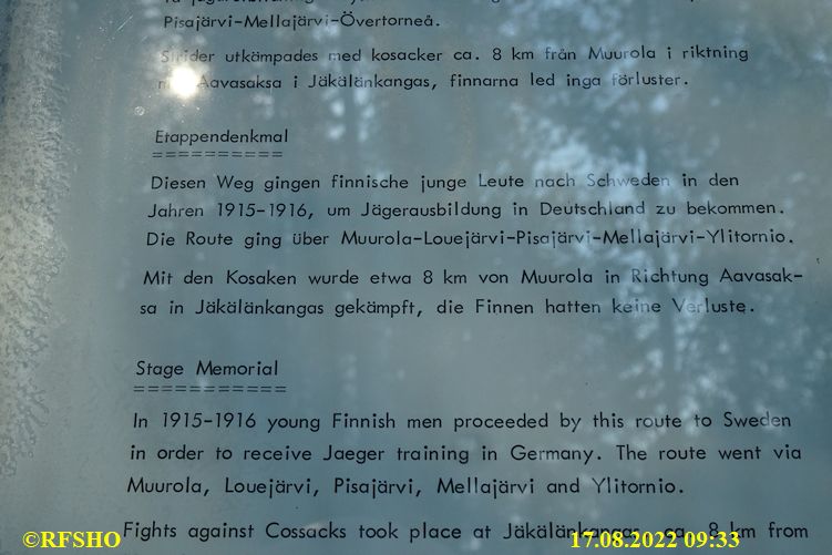 Etappendenkmal der Finischen Jäger