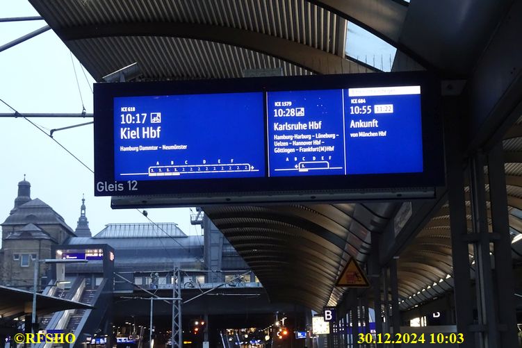 Hamburg HBF mit ICE 618 nach Kiel