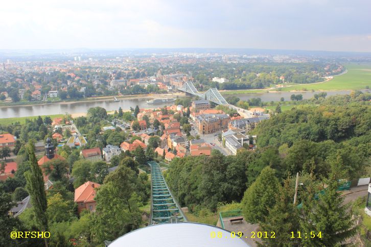 Schöne Aussicht von der Bergstation Oberlöschwitz